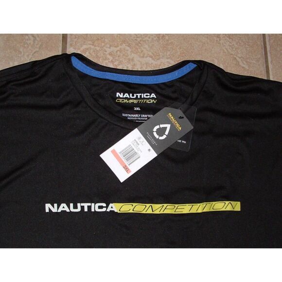 NEW NWT Mens Sz 3XL Black Long Sleeve UPF 30+ Athletic Shirt NAUTICA COMPETITION - Picture 2 of 3
